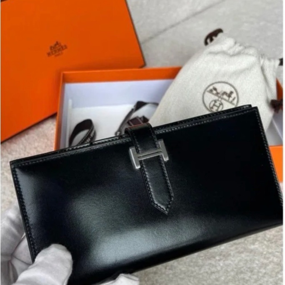 Hermes Black Leather Wallet